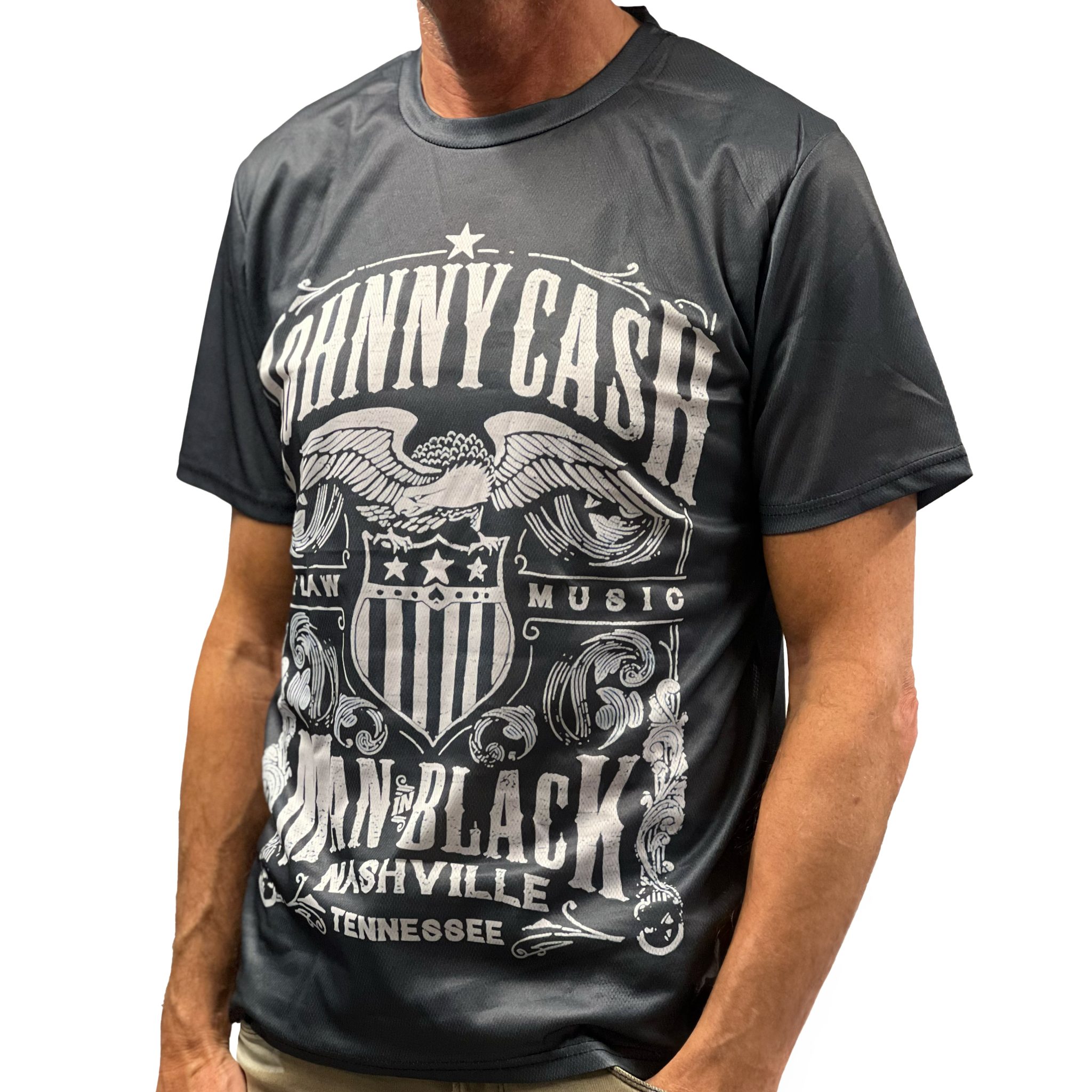 T-SHIRT (JOHNNY CASH) GRIJS