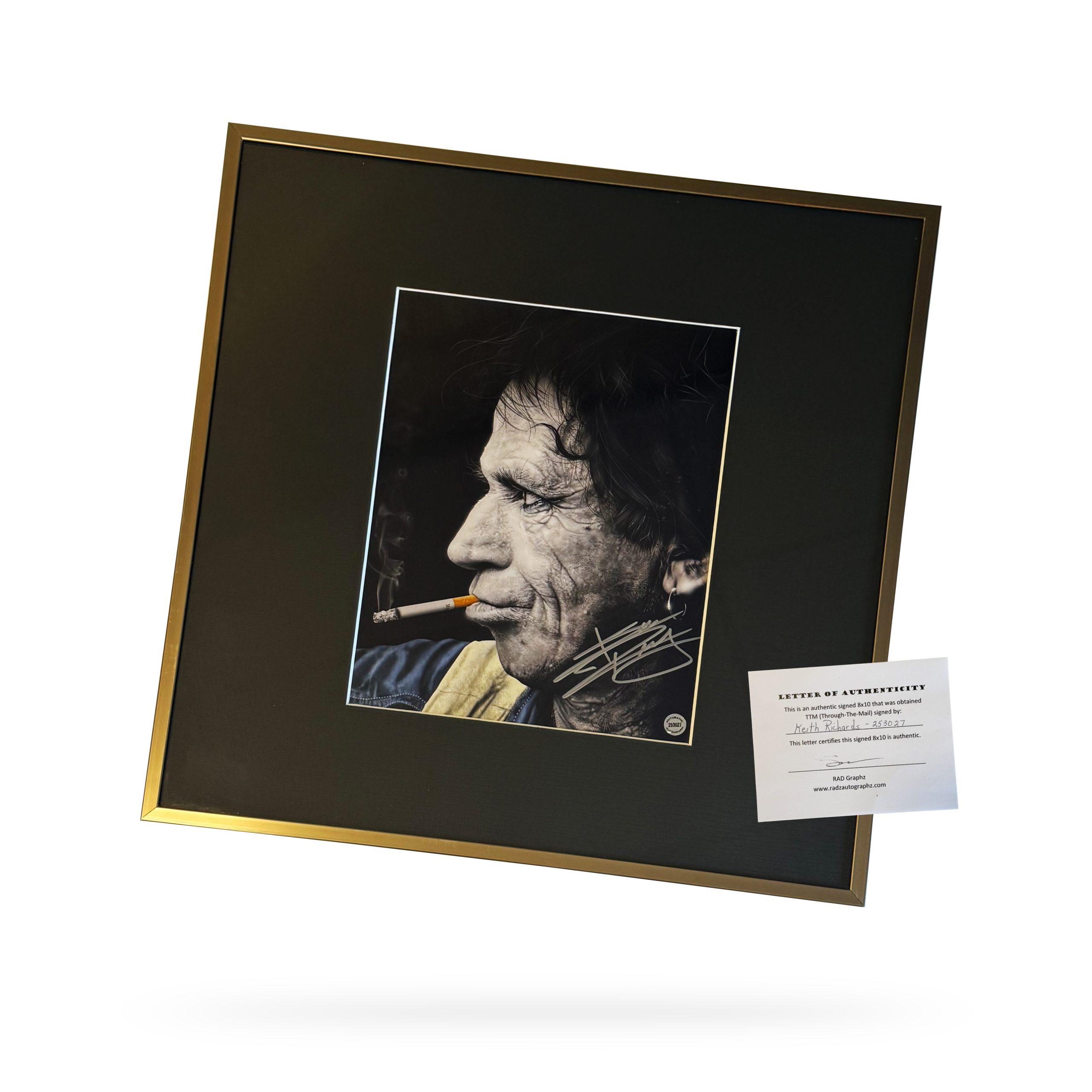 FOTO (KEITH RICHARDS) GESIGNEERD MET COA